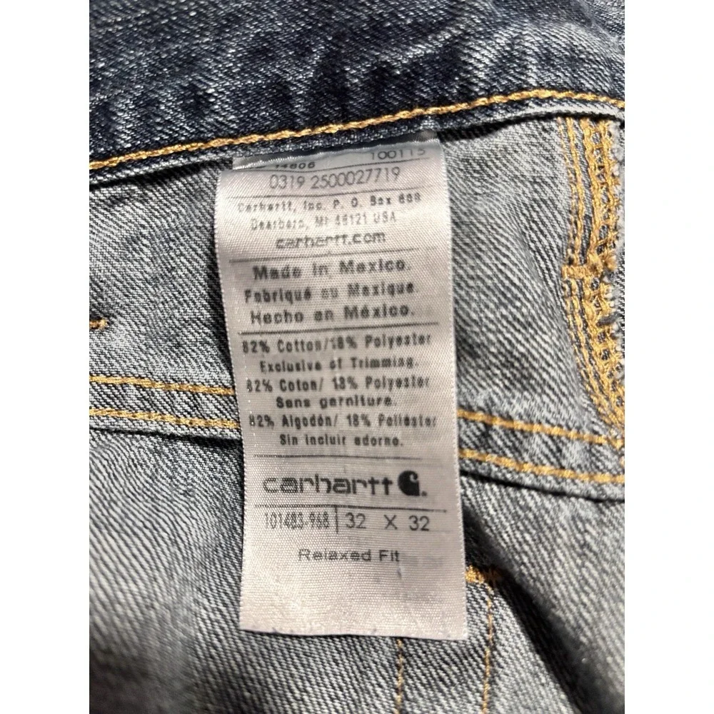 Carhartt Men's Sturdy Relaxed Fit Medium Blue Jeans Denim 32x32 Work Casual